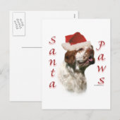 Clumber Spaniel Santa Paws Feestdagenkaart (Voorkant / Achterkant)