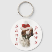 Clumber Spaniel Santa Paws Sleutelhanger (Achterkant)