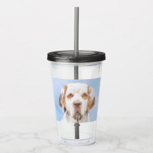 Clumber-spaniel schilderen - Kute Original Dog Art Acryl Drinkbeker
