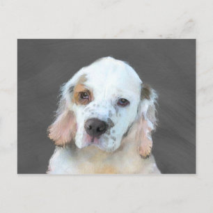 Clumber-spaniel schilderen - Kute Original Dog Art Briefkaart