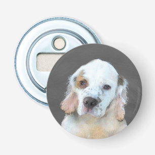 Clumber-spaniel schilderen - Kute Original Dog Art Button Flesopener