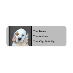 Clumber-spaniel schilderen - Kute Original Dog Art Etiket