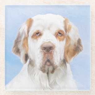 Clumber-spaniel schilderen - Kute Original Dog Art Glazen Onderzetter