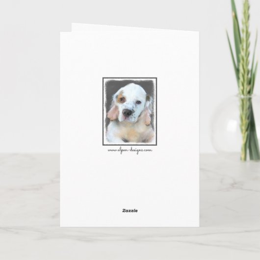 Clumber-spaniel schilderen - Kute Original Dog Art Kaart (Achterkant)