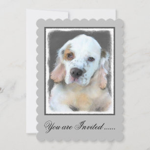 Clumber-spaniel schilderen - Kute Original Dog Art Kaart