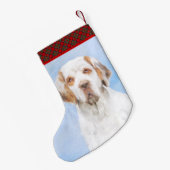 Clumber-spaniel schilderen - Kute Original Dog Art Kleine Kerstsok (Achterkant (Hangend))