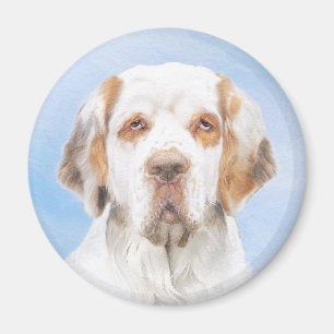 Clumber-spaniel schilderen - Kute Original Dog Art Magneet
