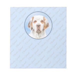 Clumber-spaniel schilderen - Kute Original Dog Art Notitieblok