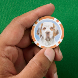 Clumber-spaniel schilderen - Kute Original Dog Art Poker Chips