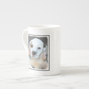 Clumber-spaniel schilderen - Kute Original Dog Art Porselein Kop