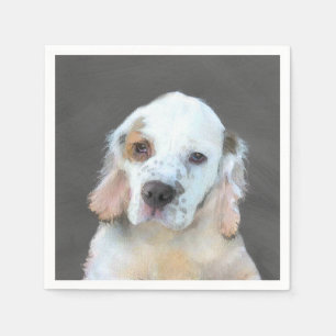 Clumber-spaniel schilderen - Kute Original Dog Art Servet
