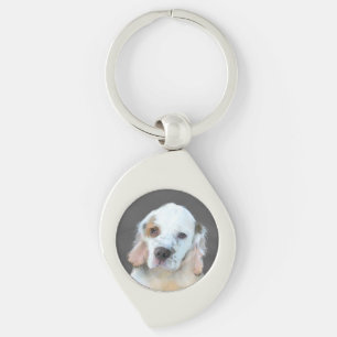 Clumber-spaniel schilderen - Kute Original Dog Art Sleutelhanger
