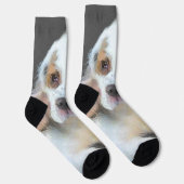 Clumber-spaniel schilderen - Kute Original Dog Art Sokken (Rechts)