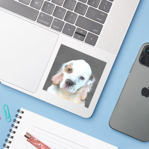 Clumber-spaniel schilderen - Kute Original Dog Art Sticker