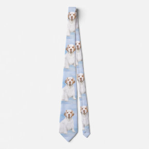 Clumber-spaniel schilderen - Kute Original Dog Art Stropdas