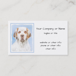 Clumber-spaniel schilderen - Kute Original Dog Art Visitekaartje