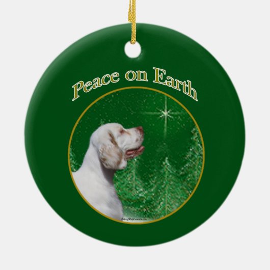 Clumber Spaniel vrede Keramisch Ornament (Achterkant)