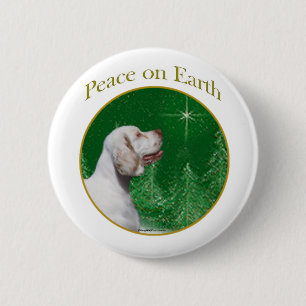 Clumber Spaniel vrede Ronde Button 5,7 Cm