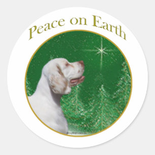Clumber Spaniel vrede Ronde Sticker