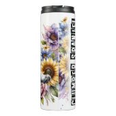 Clumber Spaniel's vreugdevolle bloemenstreepje Thermosbeker (Achterkant)