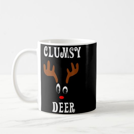 Clumsy Christmas Reindeer Angler Hunt Deer Elk  Koffiemok (Links)