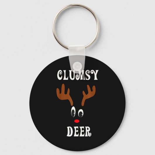 Clumsy Christmas Reindeer Angler Hunt Deer Elk  Sleutelhanger (Voorkant)