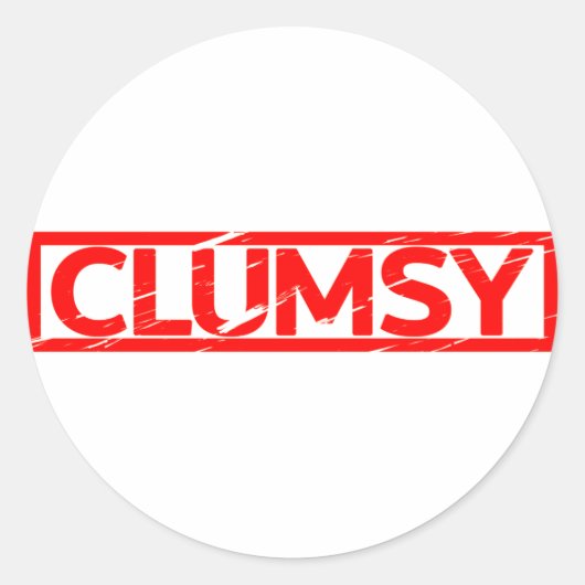 Clumsy Stamp Ronde Sticker (Voorkant)