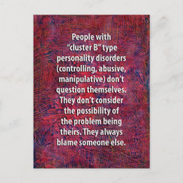 Cluster "B" Personality Disorders Briefkaart