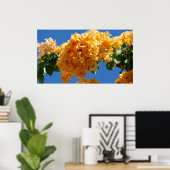 Cluster Golden Bougainvillea Floral Poster (Thuiskantoor)