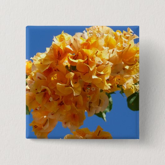 Cluster Golden Bougainvillea Floral Vierkante Button 5,1 Cm (Voorkant)