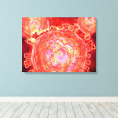 Cluster HIV-virus 1 Canvas Afdruk (Insitu (Houten vloer))