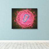 Cluster HIV-virus 2 Canvas Afdruk (Insitu (Houten vloer))