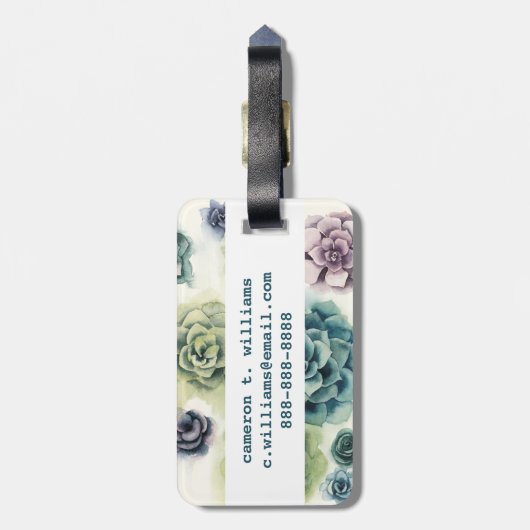 Cluster Succulenten Bagagelabel (Achterkant verticaal)