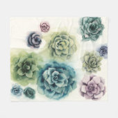 Cluster Succulenten Fleece Deken (Voorkant (Horizontaal))