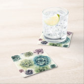 Cluster Succulenten Vierkante Kartonnen Onderzetter (Insitu)