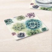 Cluster Succulenten Vierkante Kartonnen Onderzetter (Schuin)