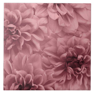 Cluster van acht Mauve Dahlias Floral Tegeltje