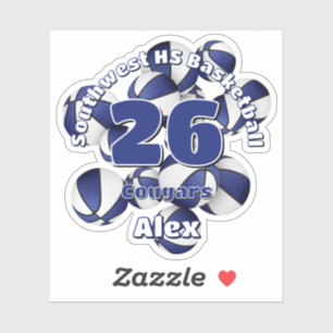 Cluster van Blauwe Team Kleuren Basketballen kinde Sticker