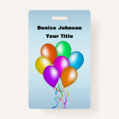 Cluster van Kleurrijke Ballonnen Matching Lint Bla Badge (Voorkant)