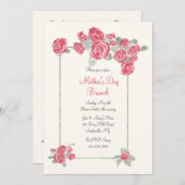 Cluster van Rode Rozen Uitnodiging (Voorkant / Achterkant)