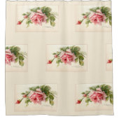 Cluster van Roze Rozen Douchegordijn (Voorkant)