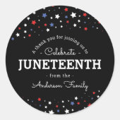 Cluster van sterren | Juneteenth Black Hartelijk d Ronde Sticker (Voorkant)