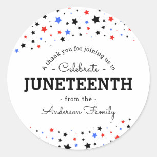 Cluster van sterren   Juneteenth Holiday Hartelijk Ronde Sticker