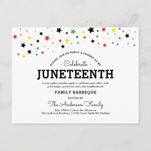 Cluster van sterren | Juneteenth Holiday RBYG Colo Briefkaart (Voorkant)