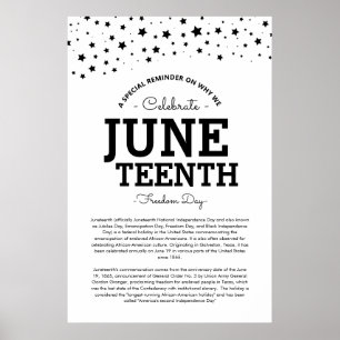 Cluster van sterren   Juneteenth Info Black/White Poster