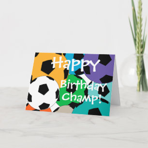 cluster van voetballen AHappy, Birthday, Champ! Kaart