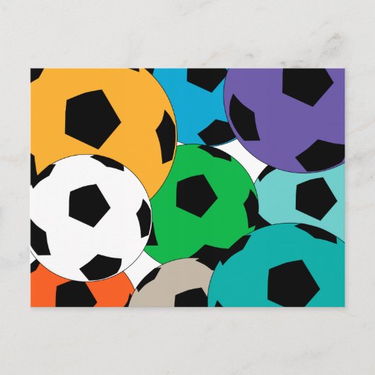 cluster van voetballen briefkaart (Voorkant)