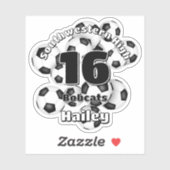 cluster van voetballen gepersonaliseerde teamgeest sticker (Vel)