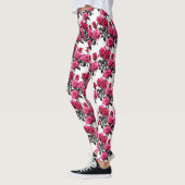 Clustered Red And Pink Roses On A Stark White  Leggings (Links)