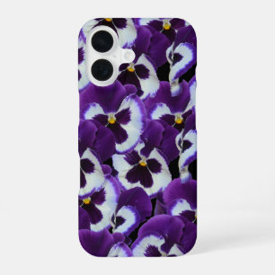Clusters van paarse witte viooltjes: harmonieuze g iPhone 16 hoesje